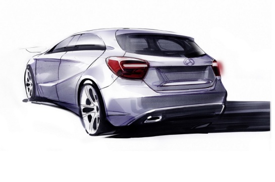 2012 Mercedes-Benz A-Class Sketch Rear